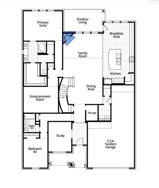 2D floor plan layout for the Sheffield Plan by Highland Homes in Monterra: 70ft. lots, Rockwall, TX (Image 3). 2D floor plan layout for the Sheffield Plan by Highland Homes in Monterra: 70ft. lots, Rockwall, TX (Image 3).