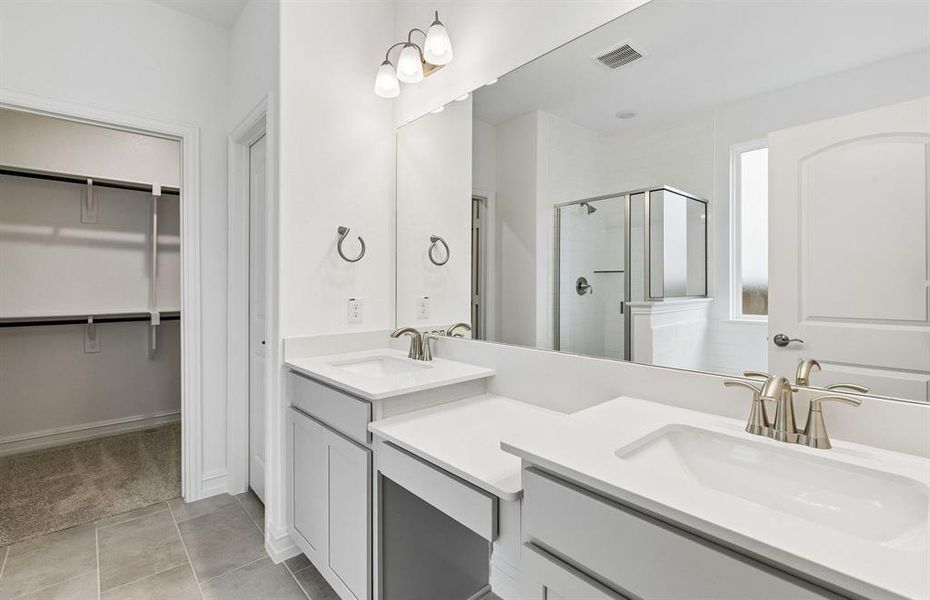Primary bath with double vanity