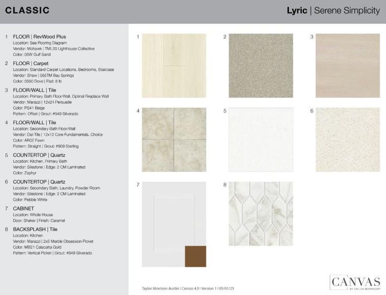 129 Amber Oak Lane design selections! This home is currently under construction and selections are subject to change.