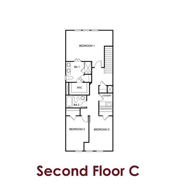 2D floor plan layout of this home in The Grove at Mundy Mill, Gainesville, GA (Image 4).