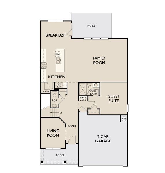 2D floor plan layout for the Camden by Ashton Woods in The Point, Rolesville, NC (Image 3).