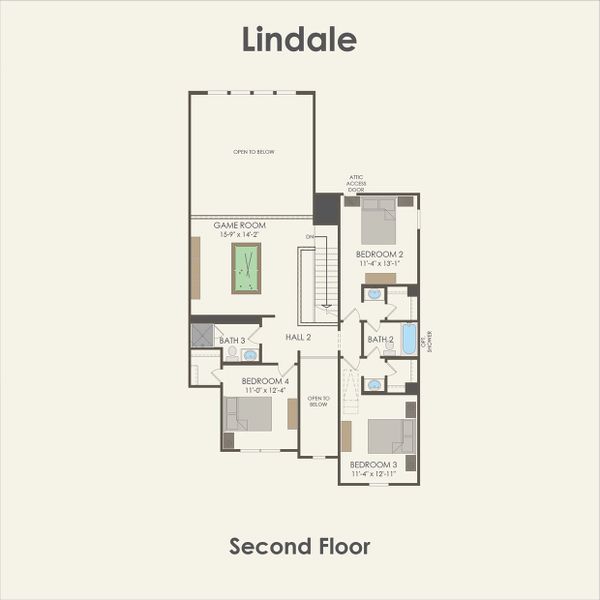 2D floor plan layout for the Lindale by Pulte Homes in Blue Creek Trails, Richmond, TX (Image 3). 2D floor plan layout for the Lindale by Pulte Homes in Blue Creek Trails, Richmond, TX (Image 3).