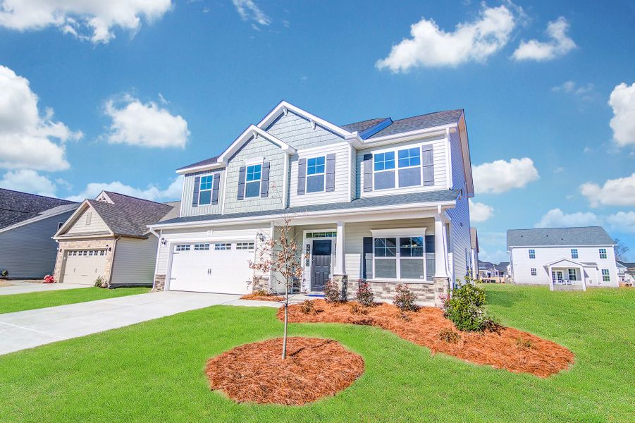 Representative exterior photo of a completed home built from the Drayton by Caviness & Cates Communities in Maggie Way, Wendell, NC (Image 8).
