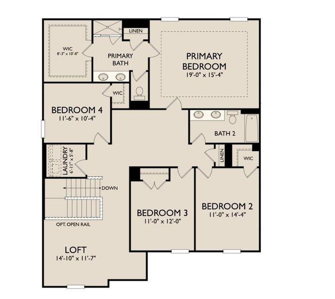 2D floor plan layout of this home in , Locust Grove, GA (Image 4).