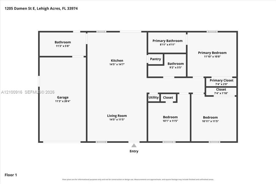 2D floor plan layout of this home in , Lehigh Acres, FL (Image 5).
