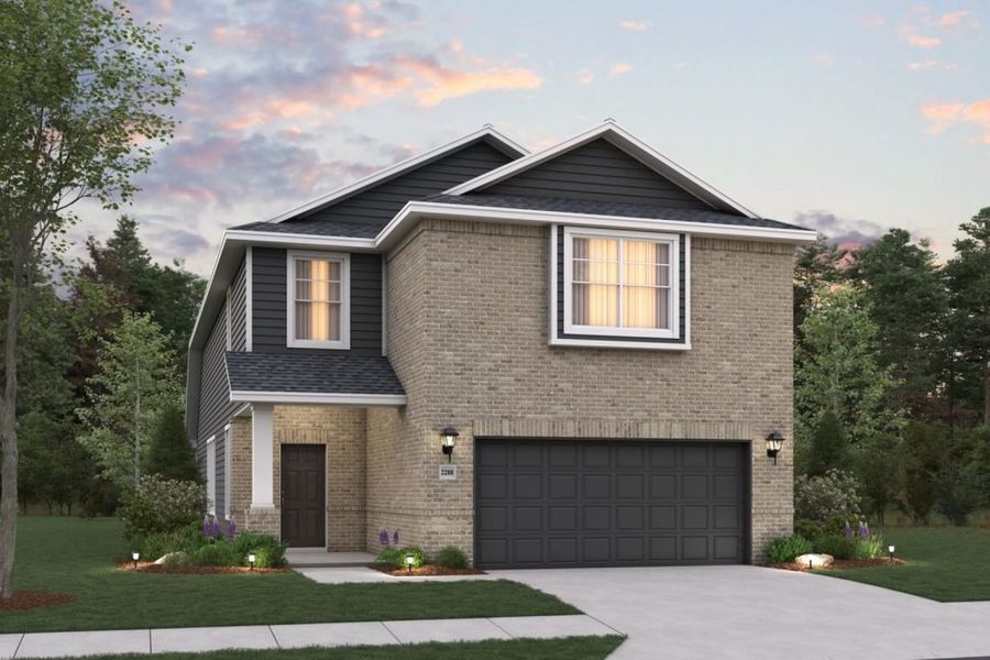 Representative exterior photo of a completed home built from the Rayburn III Sorella 40s by Brohn Homes in Sorella, Tomball, TX (Image 10). Representative exterior photo of a completed home built from the Rayburn III Sorella 40s by Brohn Homes in Sorella, Tomball, TX (Image 10).