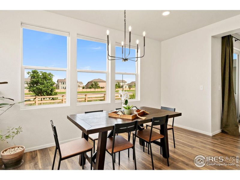 Dining Space overlooking backyard and open space