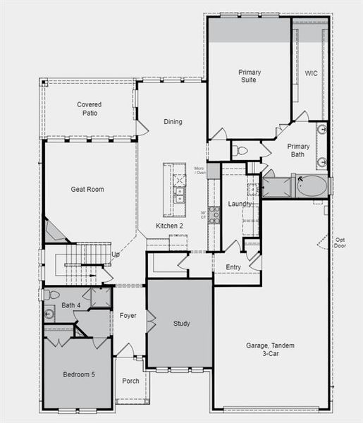 Structural options added: first floor guest suite, extended owner's suite, tub and shower in owner's bath, study, second floor media room.