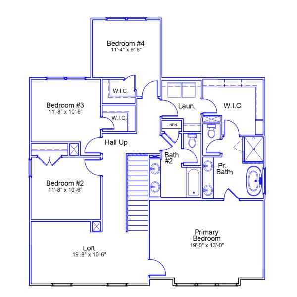 2D floor plan layout of this home in Scotts Hill Village, Wilmington, NC (Image 3).