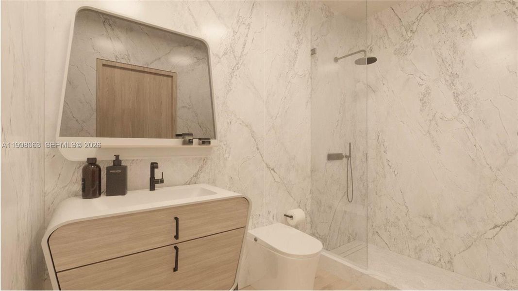 Furnished interior view inside a new home in , Miami Beach (Image 10).