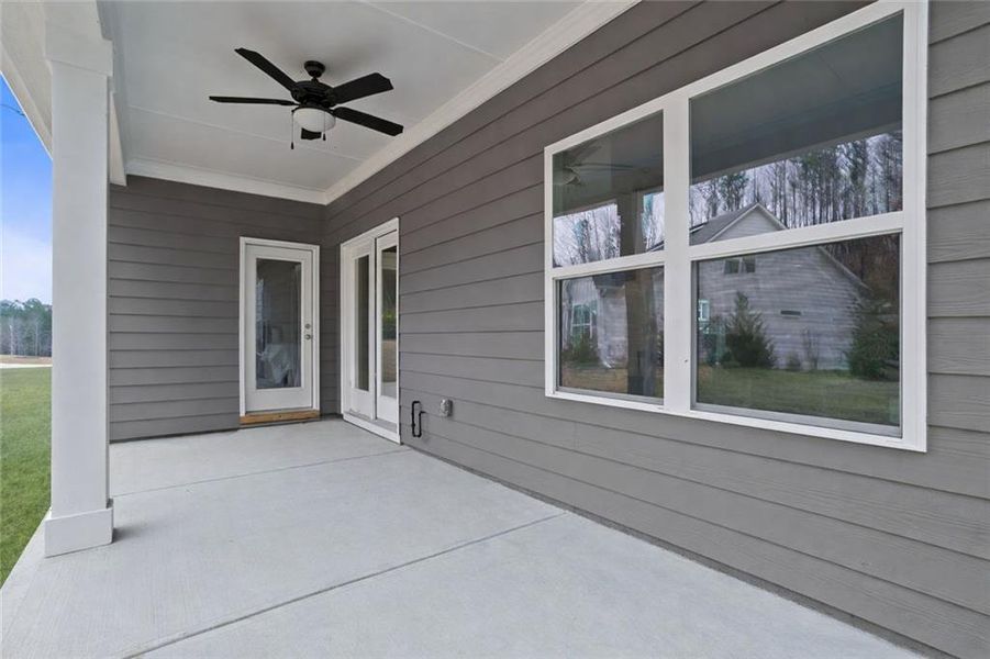 Exterior details and patio area of a home in Stratford at NatureWalk, Dallas (Image 3).