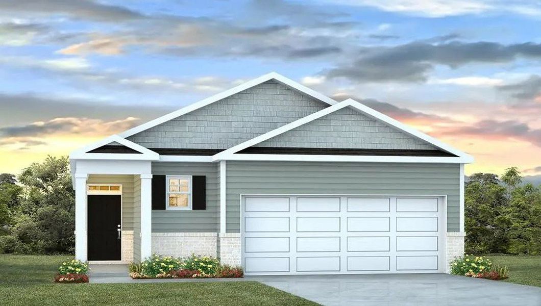 Representative exterior photo of a completed home built from the Glenwood by D.R. Horton in Pine Hills at Cane Bay, Summerville, SC (Image 22).