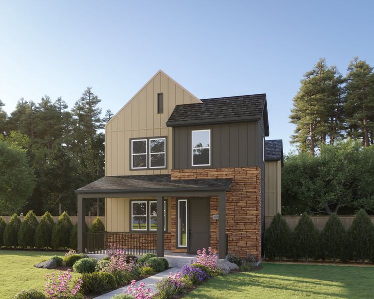 Front exterior of a new home in Uplands, Westminster, CO, highlighting curb appeal (Image 1). Front exterior of a new home in Uplands, Westminster, CO, highlighting curb appeal (Image 1).