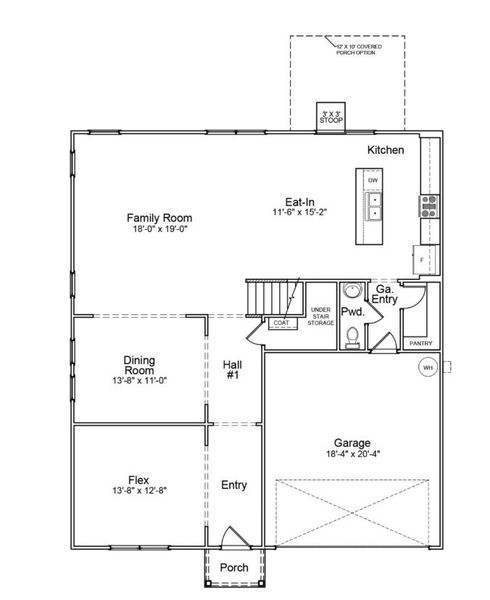 2D floor plan layout for the Turner - Genesis Value Collection by Mungo Homes in Leander Lee Preserve, Lillington, NC (Image 4).