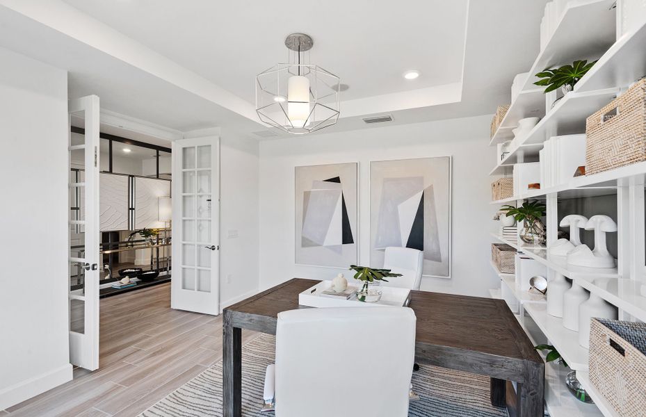 Flex room with optional doors, perfect for a home office.