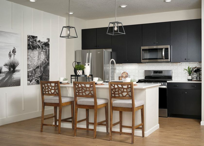 Representative furnished interior of a home built from the A by Tri Pointe Homes in Candelas Townhomes, Arvada (Image 7).