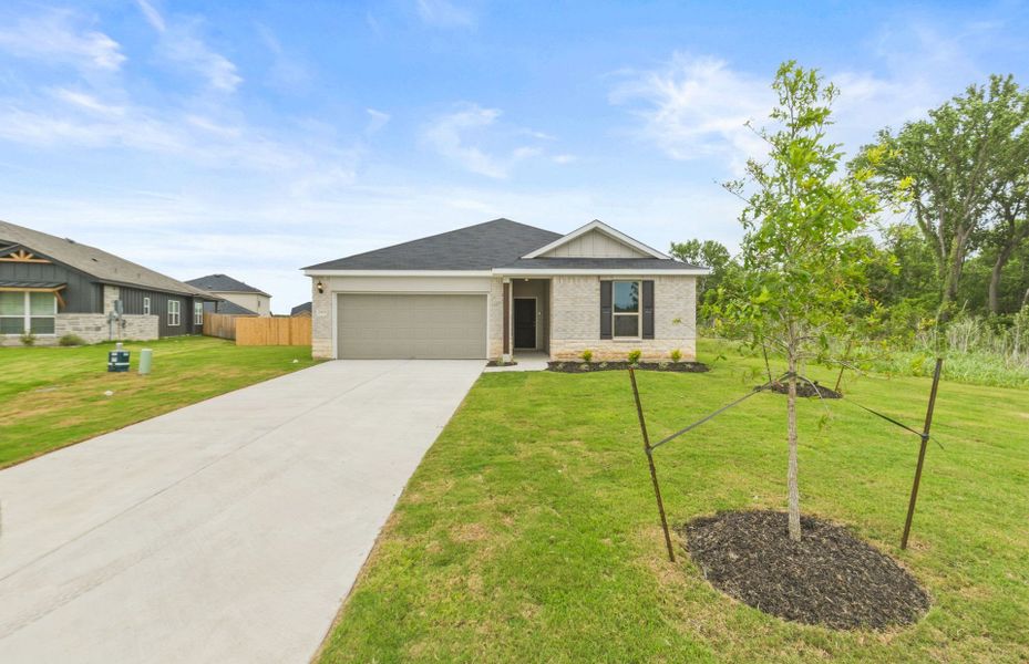Front exterior of a new home in County View, Temple, TX, highlighting curb appeal (Image 17).