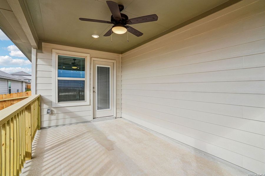 Exterior details and patio area of a home in Lark Canyon, New Braunfels (Image 22).