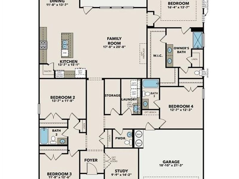 2D floor plan layout of this home in Cedar Farms, Winder, GA (Image 1). 2D floor plan layout of this home in Cedar Farms, Winder, GA (Image 1).