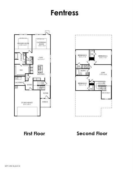 2D floor plan layout of this home in Mavera, Conroe, TX (Image 2).