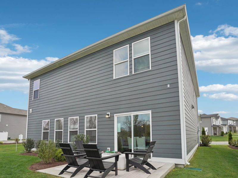 Exterior details and patio area of a home in Crestview - Legacy Series, Hermitage (Image 3).