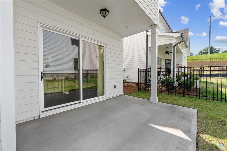 Exterior details and patio area of a home in Palisades Single Family, Cumming (Image 31). Exterior details and patio area of a home in Palisades Single Family, Cumming (Image 31).