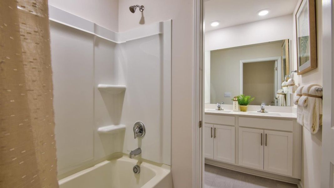 Furnished interior view inside a new home in Beaver Dam Crossing, Bailey (Image 37). Furnished interior view inside a new home in Beaver Dam Crossing, Bailey (Image 37).