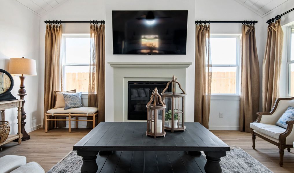 Great room with fireplace