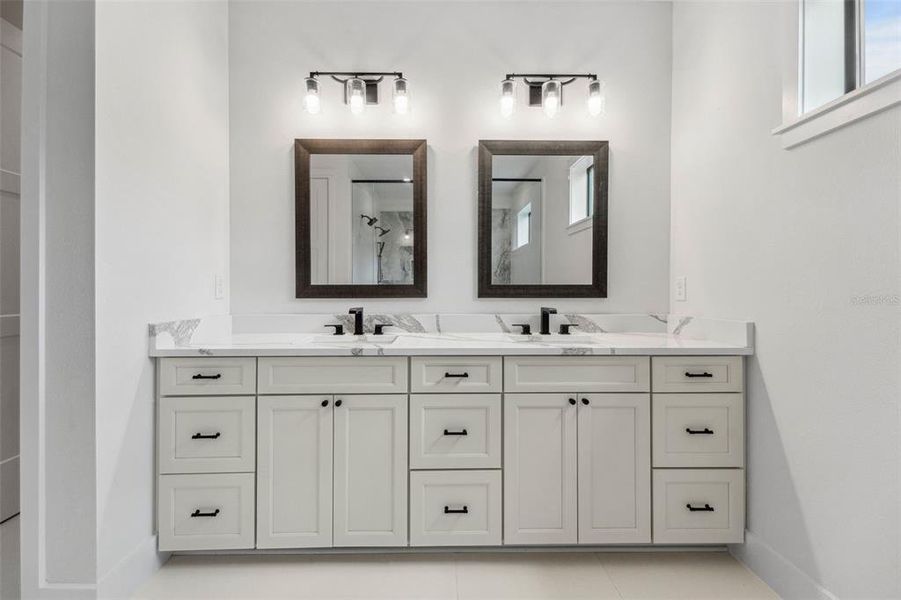 Owners bathroom double sinks