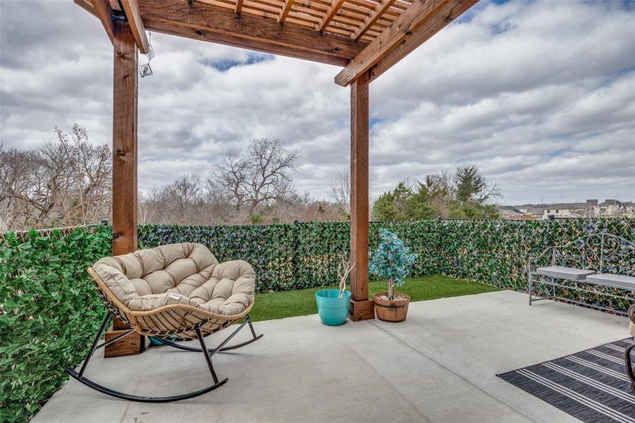 Extended Patio with Turf and Added Pergola