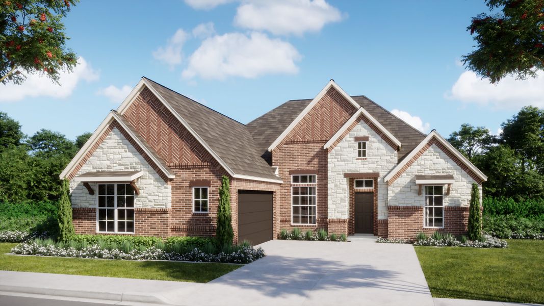 Representative exterior photo of a completed home built from the Concept 2370 by Risewell Homes in Oak Hills, Burleson, TX (Image 8).