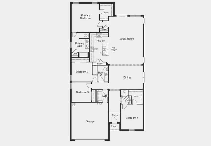 2D floor plan layout for the 2333 by KB Home in Deer Springs, Zephyrhills, FL (Image 3).