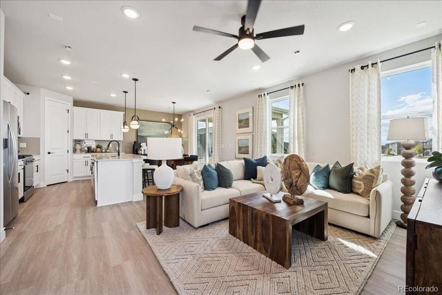 Furnished interior view inside a new home in Coyote Creek, Fort Lupton (Image 6). Furnished interior view inside a new home in Coyote Creek, Fort Lupton (Image 6).