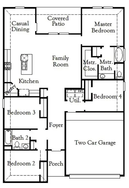 2D floor plan layout of this home in Windcress, Cove, TX (Image 1). 2D floor plan layout of this home in Windcress, Cove, TX (Image 1).