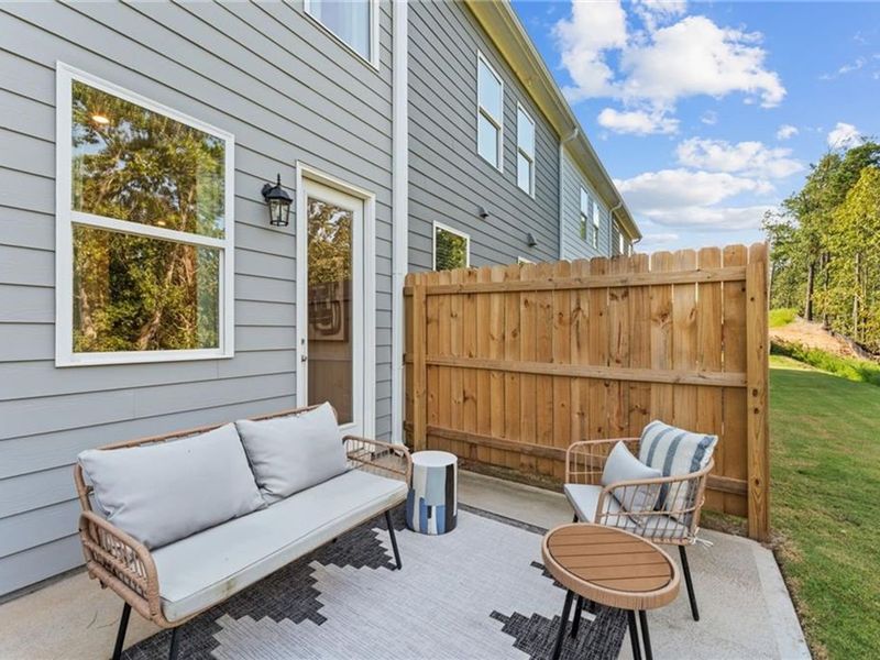 Exterior details and patio area of a home in Stegall Village, Emerson (Image 3).