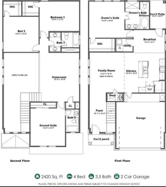 2D floor plan layout of this home in Crosby Farms, Crosby, TX (Image 3).