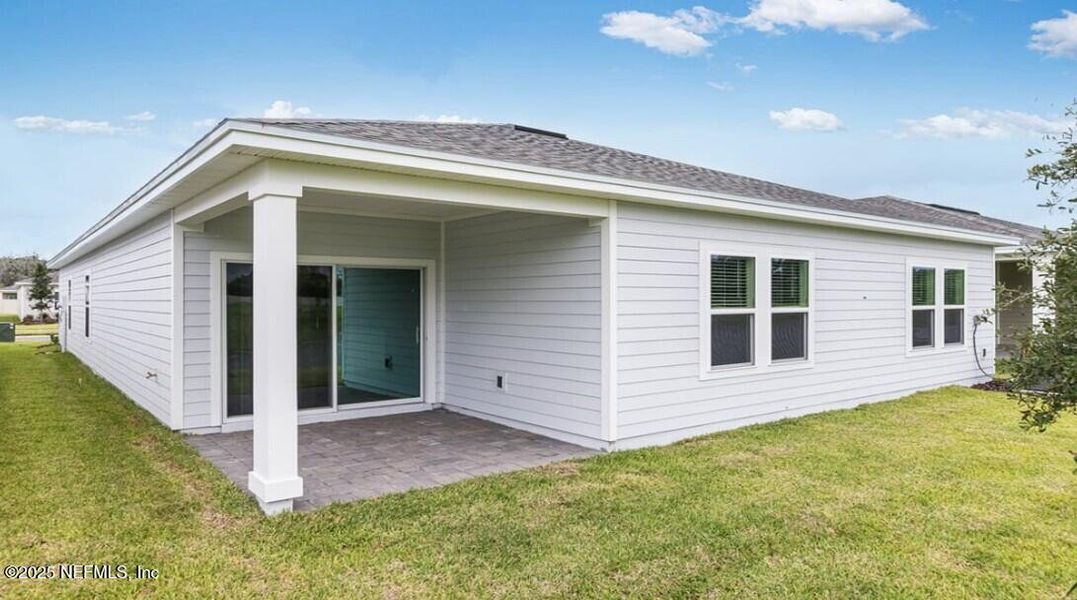 Exterior details and patio area of a home in Coopers Meadow, Jacksonville (Image 3). Exterior details and patio area of a home in Coopers Meadow, Jacksonville (Image 3).