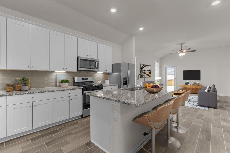 Representative furnished interior of a home built from the Quintera by Beazer Homes in Bricewood, Helotes (Image 8). Representative furnished interior of a home built from the Quintera by Beazer Homes in Bricewood, Helotes (Image 8).