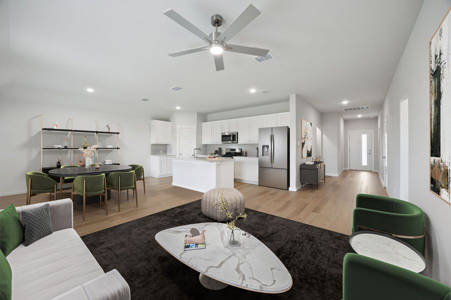 Open Floor Plan in the Hadley home plan by Trophy Signature Homes – REPRESENTATIVE PHOTO Open Floor Plan in the Hadley home plan by Trophy Signature Homes – REPRESENTATIVE PHOTO