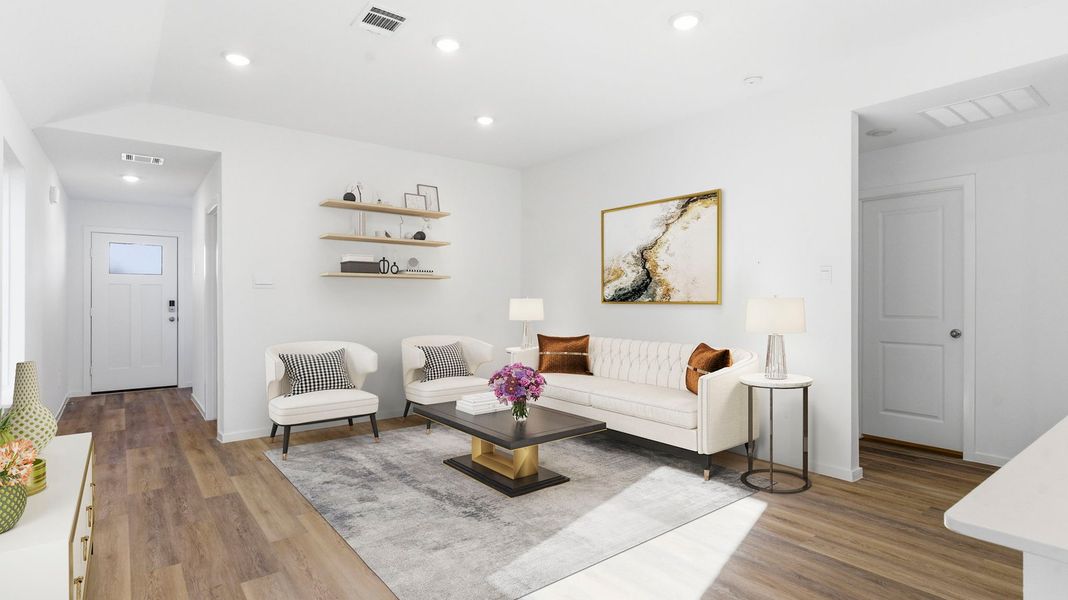 Representative furnished interior of a home built from the Brooke by D.R. Horton in Lakes at Westland Ranch, League City (Image 9).
