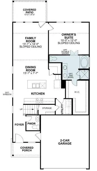 2D floor plan layout of this home in Moran Ranch, Willis, TX (Image 4).