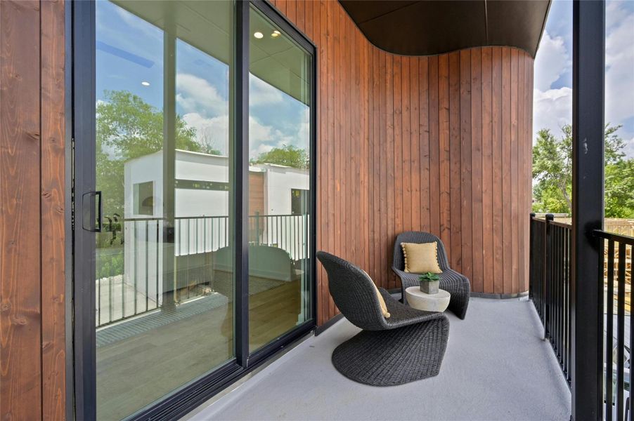 Exterior details and patio area of a home in The Reyna, Austin (Image 19). Exterior details and patio area of a home in The Reyna, Austin (Image 19).