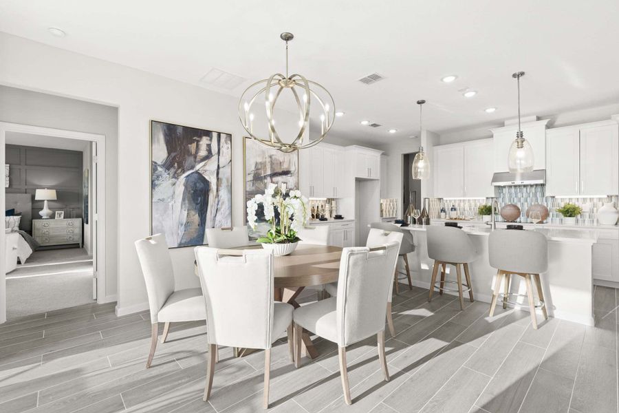 Dining Room & Kitchen | Sherwood | Eagle Crest | New Homes in Grant Valkaria, FL | Landsea Homes