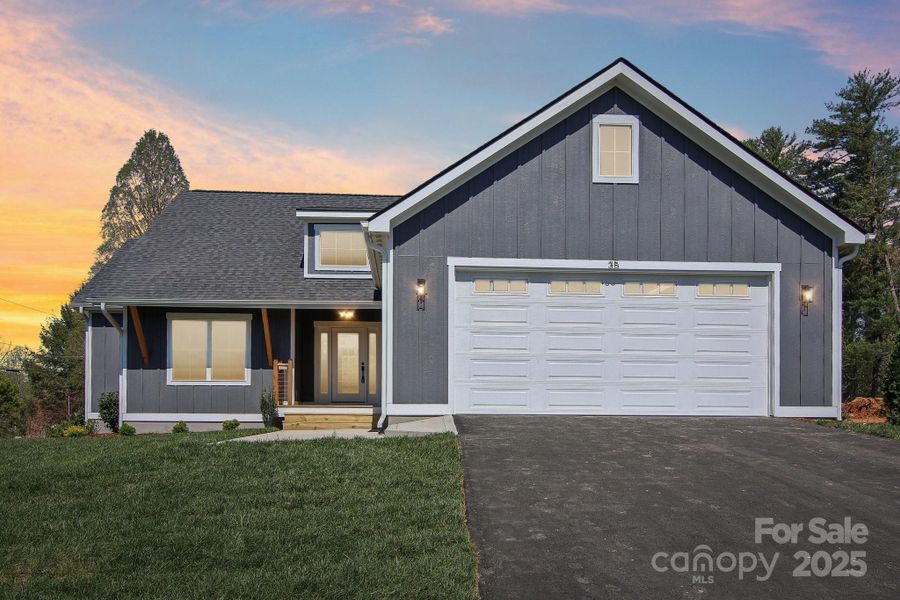 Front exterior of a new home in , Hendersonville, NC, highlighting curb appeal (Image 18).