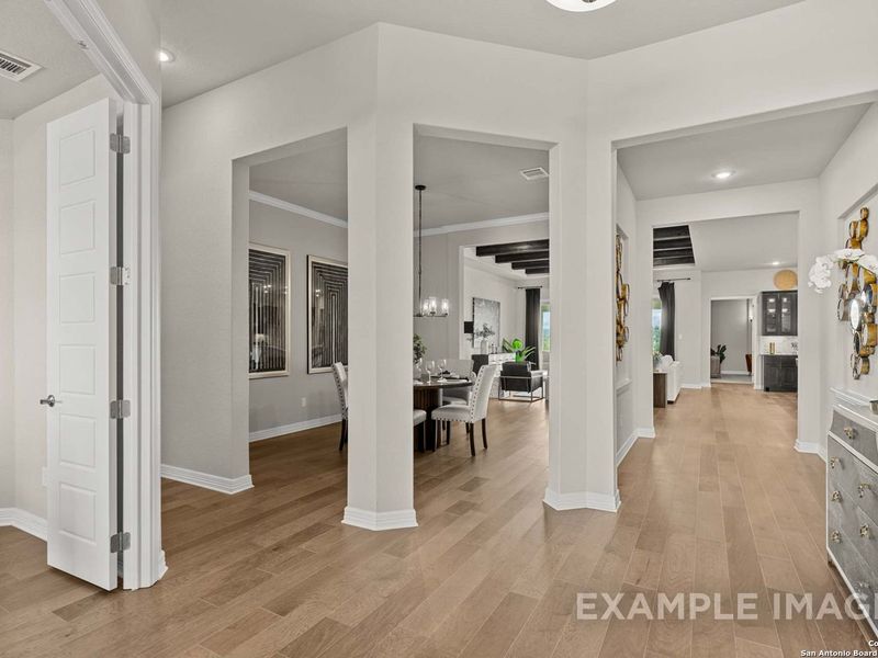 Furnished interior view inside a new home in Potranco Oaks, Castroville (Image 4).