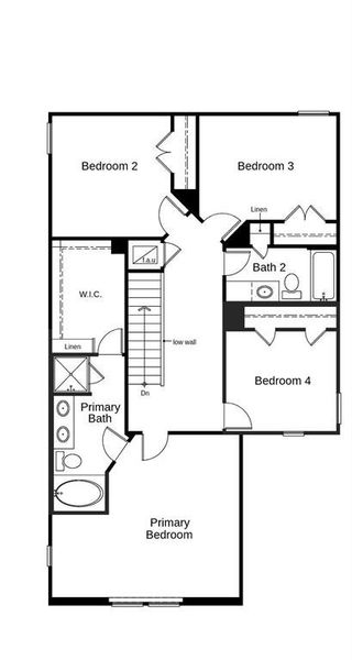 This floor plan features 4 bedrooms, 2 full baths, 1 half bath and over 1,800 square feet of living space.