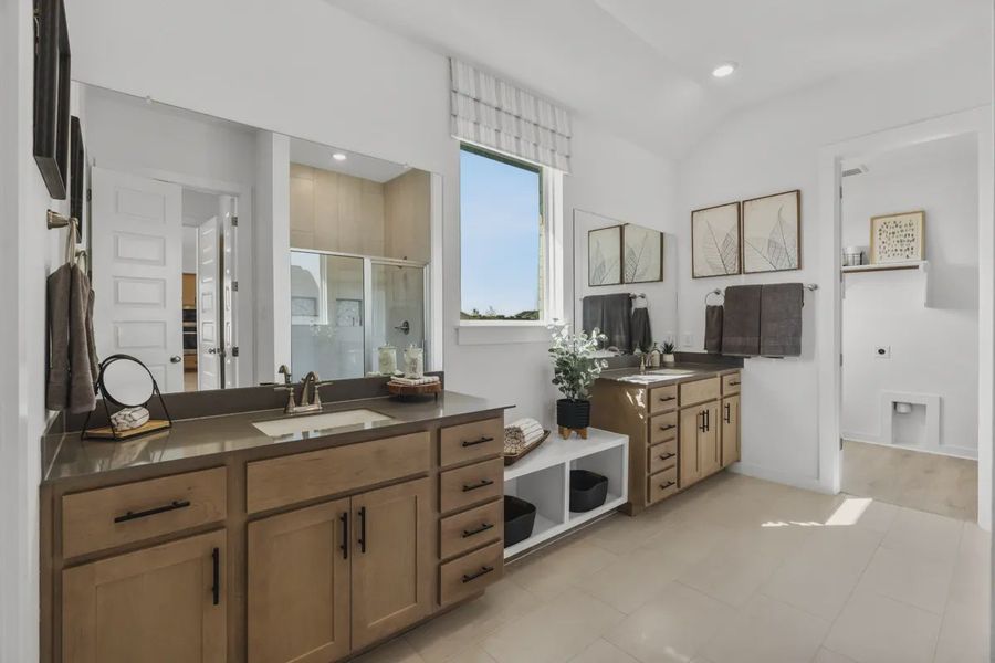 Representative furnished interior of a home built from the Mariah by Chesmar Homes in University Heights, McKinney (Image 36).