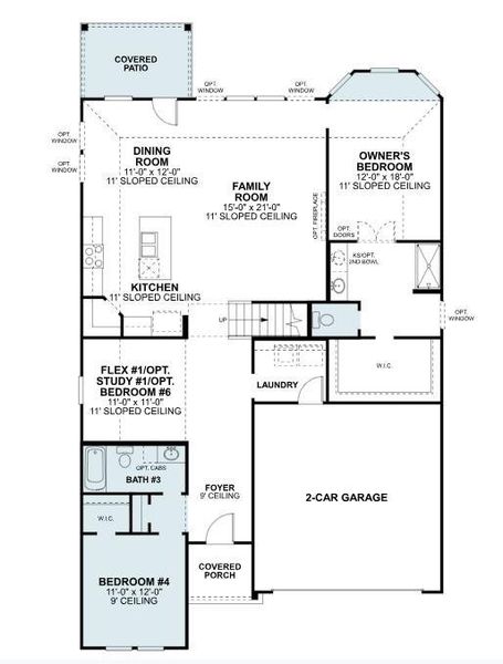 2D floor plan layout of this home in Hunters Ridge, Crowley, TX (Image 2). 2D floor plan layout of this home in Hunters Ridge, Crowley, TX (Image 2).