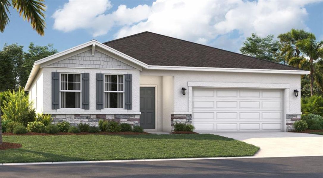 Front exterior of a new home in Beresford Woods, Deland, FL, highlighting curb appeal (Image 1). Front exterior of a new home in Beresford Woods, Deland, FL, highlighting curb appeal (Image 1).