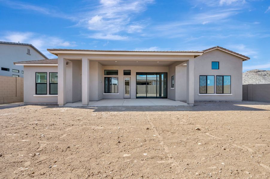 Exterior details and patio area of a home in Alta at Verrado Regent Hills, Buckeye (Image 3). Exterior details and patio area of a home in Alta at Verrado Regent Hills, Buckeye (Image 3).